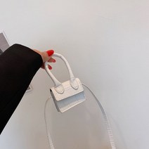 레트로 슈퍼 미니 패션 스몰 스퀘어 숄더 백 여성용 메신저 크로스 바디 화이트 블랙 가죽