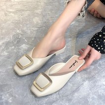 오피스 직장여성 사각버클 낮은굽 뮬슬리퍼 정장 캐주얼 출퇴근 대학생