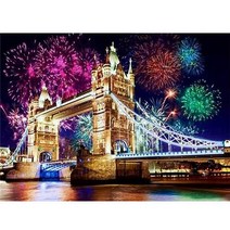 세진 120가지 이상그림 색표현이 풍부한 제품 비즈 보석 십자수, 29 불꽃 타워 브릿지 33x44 가로형