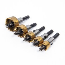 E.T.Shop 홀쏘 스텝드릴 보링비트 모음/다양한 사이즈의 드릴 홀쏘, 04.티타늄 고속도강 홀쏘(5종)세트