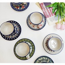 키친앤유 아티스티나 커피잔세트 찻잔 폴란드 예쁜 명품 그릇 라떼잔 식기 티타임 아메리카노 도자기, [H0218M]