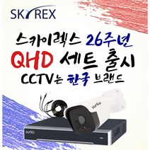 스카이렉스 QHD 초고화질 하이브리드 매장&가정용CCTV 케이블20M 풀세트 실내외겸용, 보급형 실내4개(전용 케이블 20M+아답터)