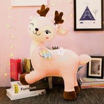 사슴인형 사슴쿠션 동물인형, 핑크, 50cm