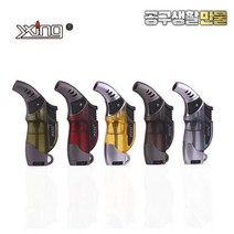 XING 1구터보라이터 토치 곡터보라이터 토치라이터 화구1구 강약조절 캠핑 토치가스 점화용뜸 쑴뜸용 미니토치 한방, 1개