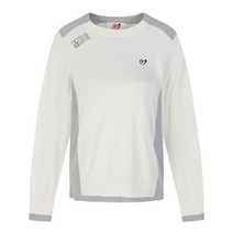 마스터바니 에디션 마스터바니골프 마스터바니긴팔 42 화이트 여성 믹스 블록 라운드 니트 42101SW151 WH
