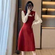 블링앤수 여성 캐주얼 일반카라 니트 원피스 KZZ433