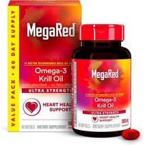 쉬프 메가레드 수퍼 오메가-3 크릴 오일 1000mg 2X 모어 60소프트젤 2팩 Megared Krill Oils