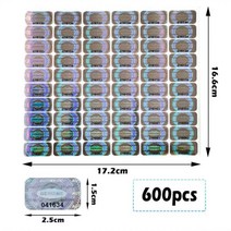 레이저 레벨기 레이저줄자 레이저수평자 300/600pcs 2.5x1.5cm 보안 씰 Tamper Proof 스티커 홀로그램 보증 Void 라벨 일련 번호 접착, 600개