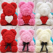 장미 곰돌이 40cm 이벤트꽃 프로포즈 로즈베어 장미꽃 인형 프로포즈 발렌타인데이 화이트데이 특별한날 결혼 입학식 졸업식 기념일 크리스마스 선물 곰인형꽃다발_쯔야코드, 소형리본:민트[OPP포장]