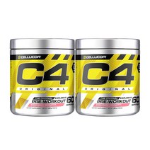 Cellucor 2개 C4 부스터 오리지널 헬스 프리워크아웃 스트로베리 마가리타 60 서빙 390 g, 60서빙