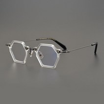 OTGT 육각 라이트블루 일본 퓨어 티타늄 뿔테 안경 테 대두 코수술 연예인 양희은 하하 이찬혁 송은이 피오