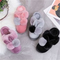 겨울 토끼 장식 높은굽 털슬리퍼 이쁜 슬리퍼