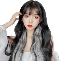 하이유니 브릿지 트윙클 여자 부분 셀프 패션 헤어 피스 붙임 머리 가발, 기본 (너비:3.5cm/기장:55cm), 31.로즈블루-다크블루옴브레