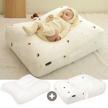 플랫화이트 인견 포그미 역류방지쿠션 + 가슴스트랩, 인견 화이트 아이스펭귄