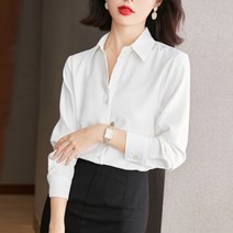 오버클래쓰 여성 캐주얼 기본 단색 정장 면접 블라우스 오피스룩