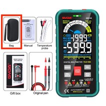 빠른 배송 GVDA GD128 전기테스터기 멀티 테스트기 디지털 멀티 미터기 99999 카운트 자동 범위 1000V 10A 옴Hz 용량 REL True RMS AC DC DMM, 초록색, 휴대용가방, 5일 빠른배송