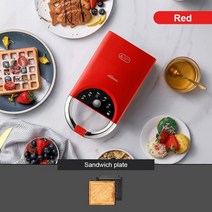 커피콩빵기계 호두과자기계 650W 전기 샌드위치 메이커 와플 토스터 베이킹 기계 멀티 베이커 아침 식사 도넛 트레이 220V, 06 red 1 plate