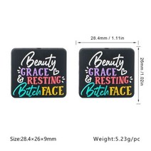 Sunrony 올빼미 강아지 꽃 실리콘 비즈 쥬얼리 제작 DIY 키체인 목걸이 팔찌 액세서리 5 개 10, 10pcs, Color letter