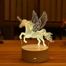 침실 스탠드 협탁 조명 로맨틱 러브 3D 아크릴 네온 사인 LED 램프 가정용 야간 테이블 생일 발렌타인 데이 침대 옆, 6 - Unicorn, One color (warm)