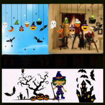 할로윈 장식 유리 데코 스티커소품 인테리어 용품 벽 쇼핑몰 학교 학원, F