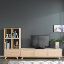 마리노 소나무 원목 TV 거실장 세트, 장식장