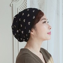 코튼 골지하트 비니/수면두건/사계절 한겹