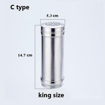 사각 양념통 세트 대용량 조미료 스테인레스 스틸 소금 설탕 병 회전 커버 다목적 향신료 후추 통 양념 항아리 캔 주방 가제트, C-king