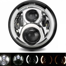 오토바이헤드라이트 7인치 LED 헤드 라이트 DRL Hi/Lo 빔 50W 40W 헤일로 링 앰버 엔젤 아이 Niva 오토바, 17 only 50w headlight