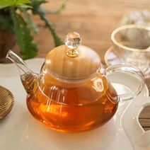 크리스탈 손잡이 뚜껑 유리 다관(사이즈선택), 크리스탈손잡이뚜껑유리다관(800ml)