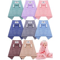 8피스 아기 목욕 타월 후드 소프트 베이비 후드 타월 흡수력이 뛰어난 목욕 가운 담요 유아용 후드 타월 랩 남아 여아 유아 동물 목욕 가운 귀 포함 신생아 목욕 용품 필수품