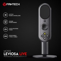 리플렉션필터 마이크팝필터 FANTECH LEVIOSA 라이브 스트리밍 USB 게임 팝 필터 쇼크 마운트 및 게인 MCX02, 1.MCX02