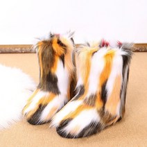 2023 Winter Women Snow Boots Female Warm Fur Plush Faux Fox Ski Ladies Outdoor Slip On Cozy, [05] 40, 04 Yellowish brown_05 40