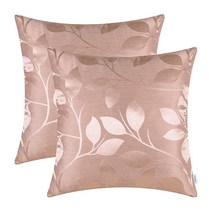 CaliTime 소파 홈 데코용 장식용 쿠션 커버 2개 팩 빈티지 플로럴 투톤 대비 양면 45.7 x 45.7cm(18 18인치) 옐로우 골드