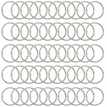 바인더 링 루스 리프 북 링 키링 종이 링 금속 도금 힌지 링 바인딩 링 키체인 서클립 링 카드 키 앨범 사진 노트용 50팩 2.5cm(1인치)