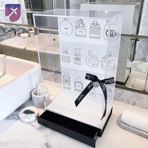 상자 정리함 향수 투명 도어 보관 아크릴 진열장 화장품, 화이트 등판 패턴 포함(3단)