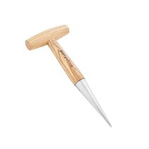 BerryBird Hand Dibber 나무 손잡이가 있는 스테인리스 스틸 암퇘지 Dibbler 종자 및 구근 심기를 위한 정원 구멍 펀치 도구 꽃 튤립 수선화 달리아 휴대용 전구