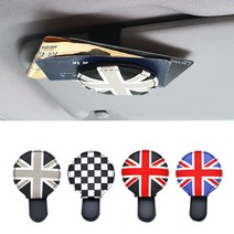 차량용 유니온잭 썬바이져 마그네틱 원형 명함 썬글라스 카드클립, 레드잭