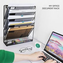 파일함 오피스 데스크 서류보관 파티션걸이 메탈 선반, 블랙