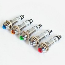 미니 표시등 8mm 와이어 없음 표시 방수 220V 금속 신호등 램프 전원 LED 신호, 1pcs-blue-12V