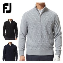 풋조이 남자 골프웨어 아가일 방풍 니트 스웨터 하프집업 22FW