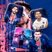와우박스 주문제작 파리생제르맹 PSG 리오넬 메시(Lionel Messi) 축구 선수 에어팟 버즈 무선 이어폰 케이스, 무광 하드케이스, 버즈 라이브(밑판 검정색)