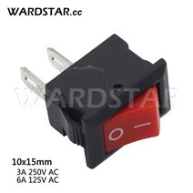 스냅인 미니 보트 로커 스위치 3A250VAC 2 핀 ON/OFF I/O SPST 레드 블랙 화이트 10x15mm 1 개 5, 01 Red-10x15mm_02 5 Pcs
