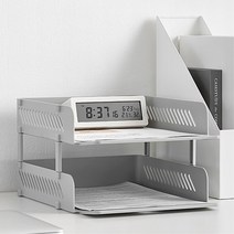재택 홈오피스 서류 분류 정리 2단 트레이 가정 학원, 화이트