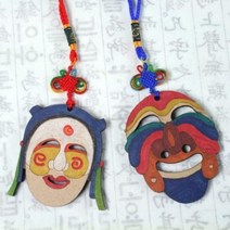 ts01077 반제품 미니 우드탈, 하회탈/매듭추가