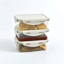 2+1 국산 순수 비스프리 밀폐용기 반찬통3p세트 900ML 아이보리
