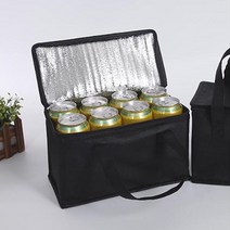 보냉 가방 백 쿨러 보온 캠핑용 미니 은박 골프 케이크, 블랙