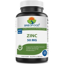 미국직구 브리오푸드 아연 50mg 120일 서플라이 120정, 수량, 상세참조