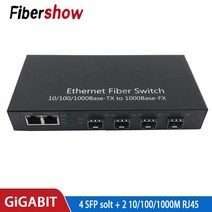 기가비트 이더넷 스위치 광섬유 미디어 변환기 광섬유 스위치 4 sfp 2 rj45 101001000m utp 광섬유 포트, sfp 모듈 없이