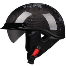 반모헬멧 바이크헬멧 소두핏 클래식 레트로 DOT Carbonfiber 오토바이 독일 Casco 일본식 모토 오픈 하프 페이스 헬기 바이커 파일럿 맨, 25.b7 - M