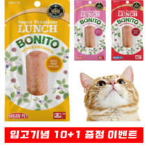 [10+1] 런치 보니또 오리지널 치킨 가쓰오부시 고양이 간식 20g 반려묘 영양간식